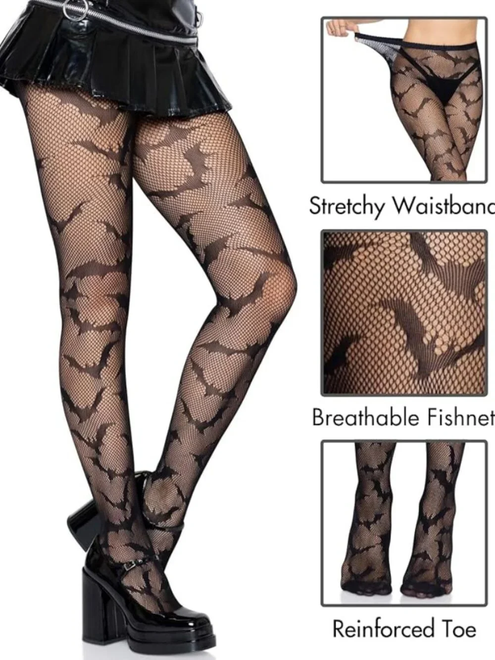 Bat Fishnet Tights